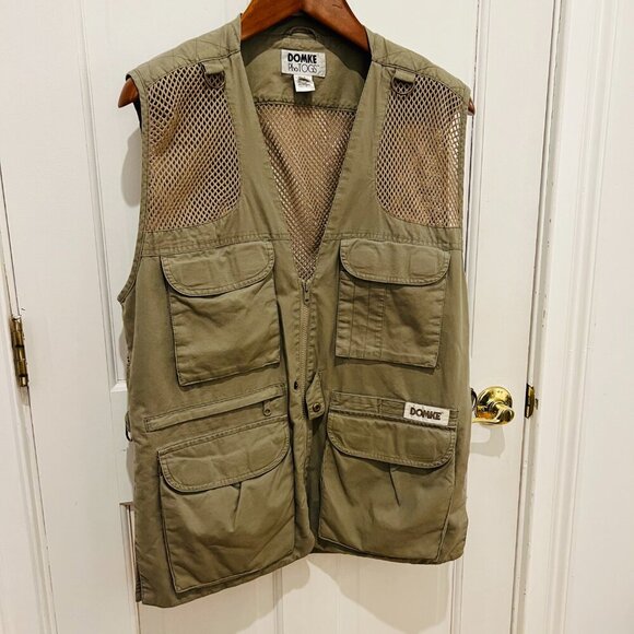 Domke PhoTOGS Utility Photo Vest Medium Khaki Mesh 13 Pockets Professional Zip - Picture 11 of 16
